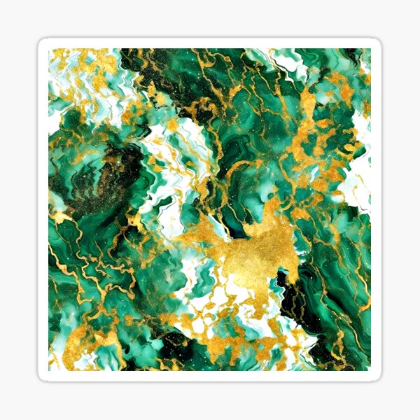 Item preview, Green And Golden Hues Aesthetic Marbled Art Design designed and sold by DEC02.
