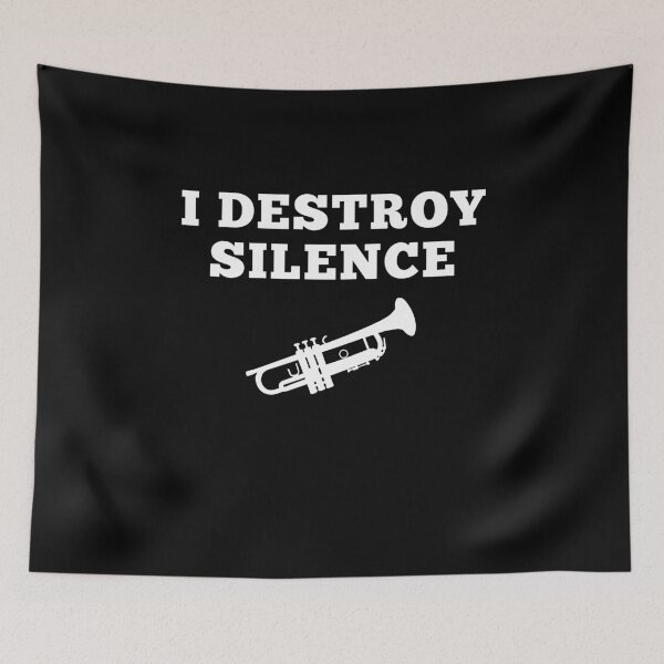 Item preview, I Destroy Silence Trumpet Player Music Lovers Brass Musicians Gift designed and sold by MouDantArts.