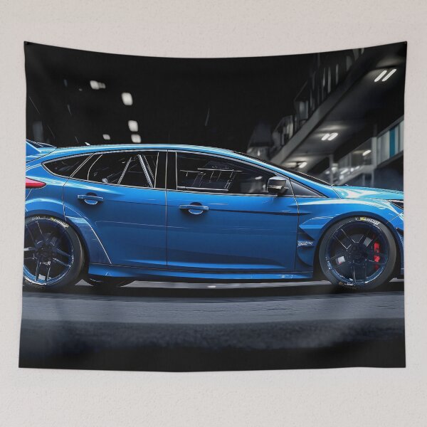 Item preview, Blue Ford Focus RS Poster – The Ultimate Hot Hatch Artwork IV designed and sold by AutoPopStudio.
