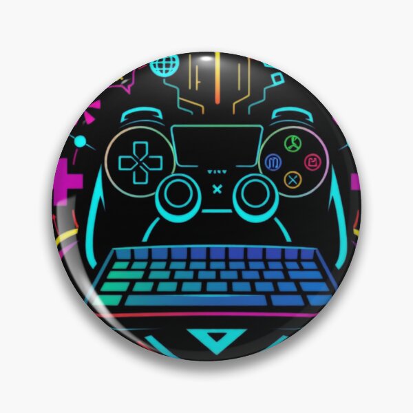 Item preview, Vibrant Gaming Controller and Keyboard Icon with Neon Elements designed and sold by Cloud-Riders.