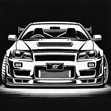 Artwork thumbnail, Ink Contrast: R34 Skyline GT-R by ThrottleNThread