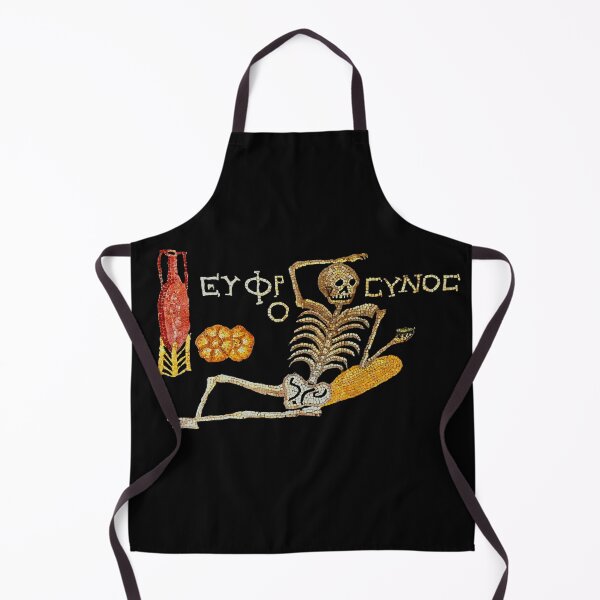 Item preview, Antique Greek Mosaic Skeleton "Enjoy Life" Stone Mosaic designed and sold by Pixelchicken.