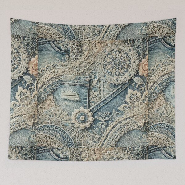 Item preview, Denim & Lace Fusion designed and sold by Wiredart.