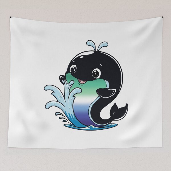 Item preview, Kawaii Gay MLM Whale - MLM Pride Design designed and sold by Travelslightly.