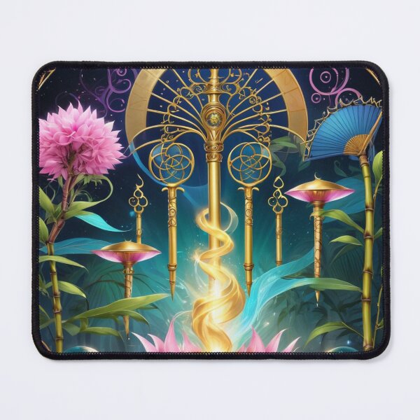 Item preview, Golden Art Look With Twisted Lines,Bubbles And Pink Flowers designed and sold by Melantari Vizuns.