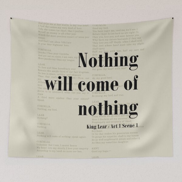 Item preview, Nothing Will Come King Lear Shakespeare Quote designed and sold by kakarikihill.