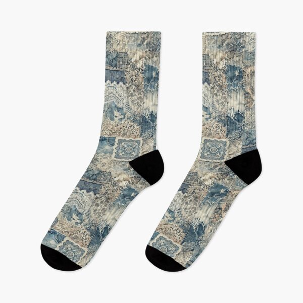 Item preview, Vintage Denim & Lace Collage designed and sold by Wiredart.