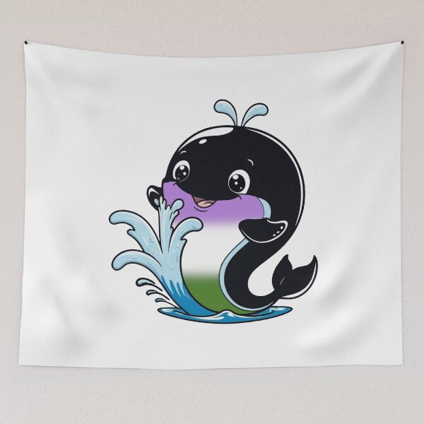 Item preview, Kawaii Genderqueer Whale - Genderqueer Pride Design designed and sold by Travelslightly.