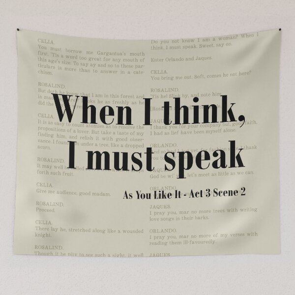 Item preview, When I Think As You Like It Shakespeare Quote Literature designed and sold by kakarikihill.