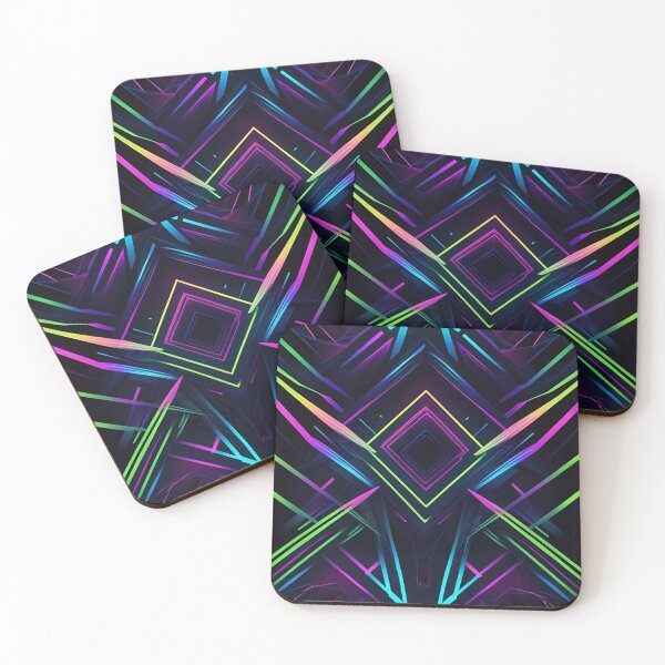 Item preview, Futuristic Neon Geometric Pattern designed and sold by Good Vibes .