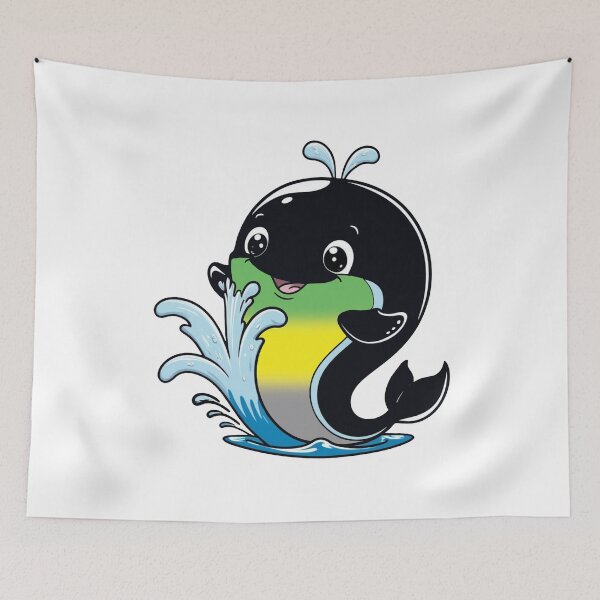 Item preview, Kawaii Lithromantic Whale - Lithromantic Pride Design designed and sold by Travelslightly.
