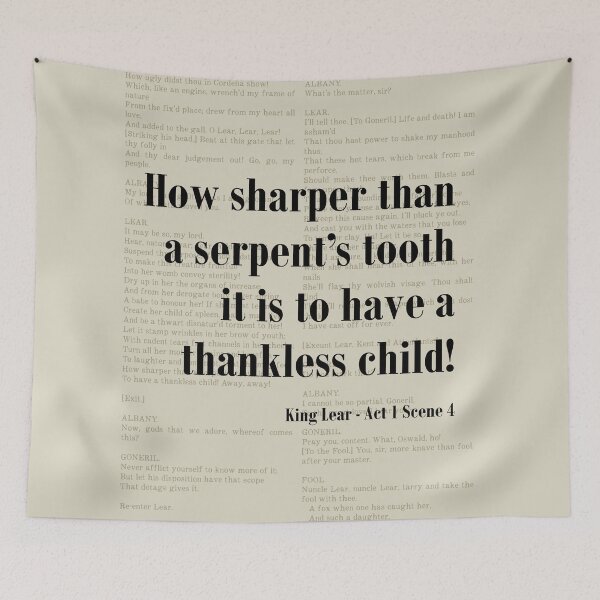Item preview, Thankless Child King Lear Shakespeare Quote Literature designed and sold by kakarikihill.