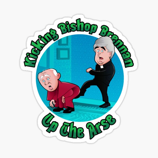 Aperçu de l'œuvre Donner un coup de pied au cul à l'évêque Brennan créée et vendue par Mike Giblin Illustration.