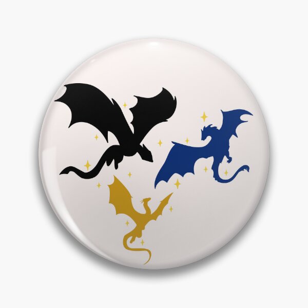 Artikelvorschau, Trio aus schwarzen, goldenen und dunkelblauen Drachen entworfen und verkauft von Neadoodles.