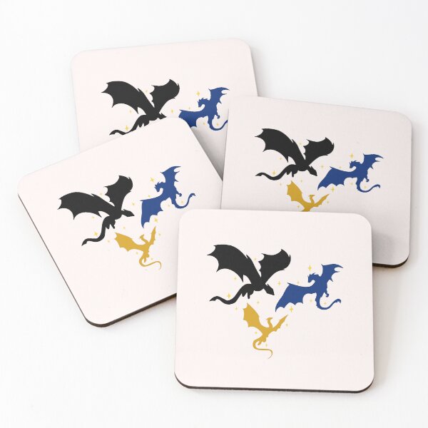 Item preview, Trio of Black, Gold and Navy Dragons designed and sold by Neadoodles.