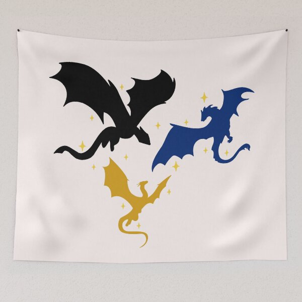 Item preview, Trio of Black, Gold and Navy Dragons designed and sold by Neadoodles.
