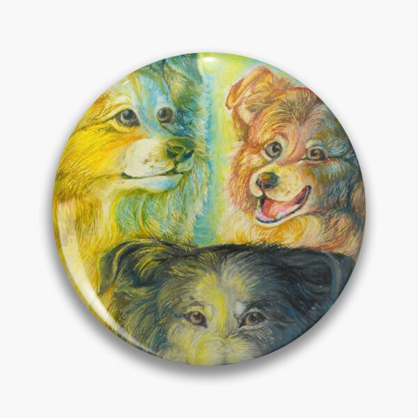 Aperçu de l'œuvre Trois collies créée et vendue par Dominique Ramsey illustration.