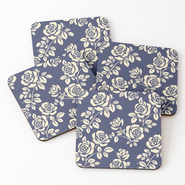 Item preview, Classic Navy French Rose Pattern with White Roses designed and sold by CARRAANN.