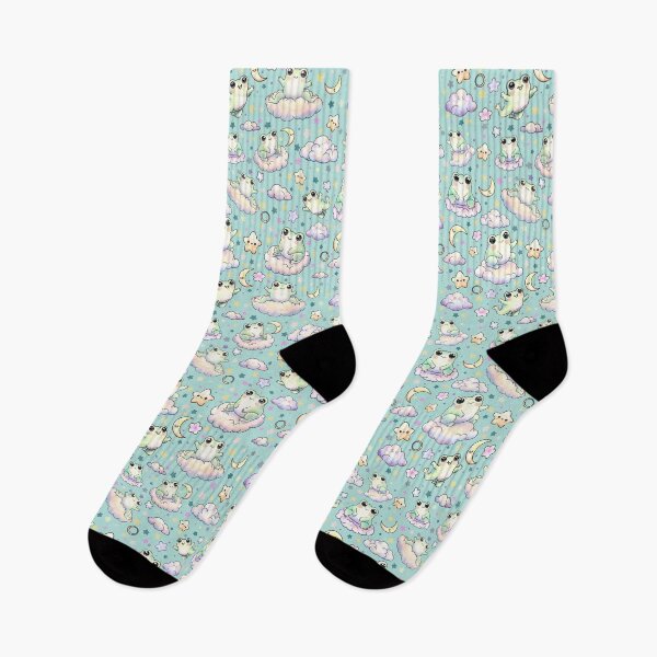 Item preview, Happy Kawaii Frogs in a Starry Sky designed and sold by CabbageLlamaStudio.
