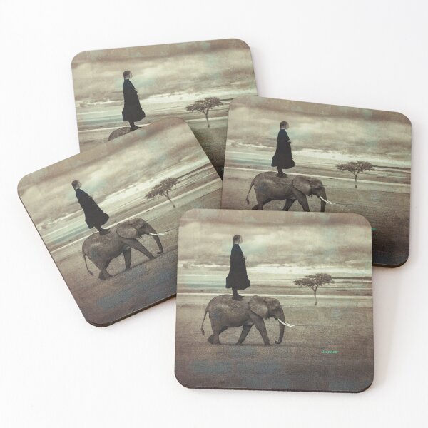 Item preview, Young Girl Standing on an Elephant’s Back – 1908 Vintage Print - dePace' designed and sold by mrpropcake.