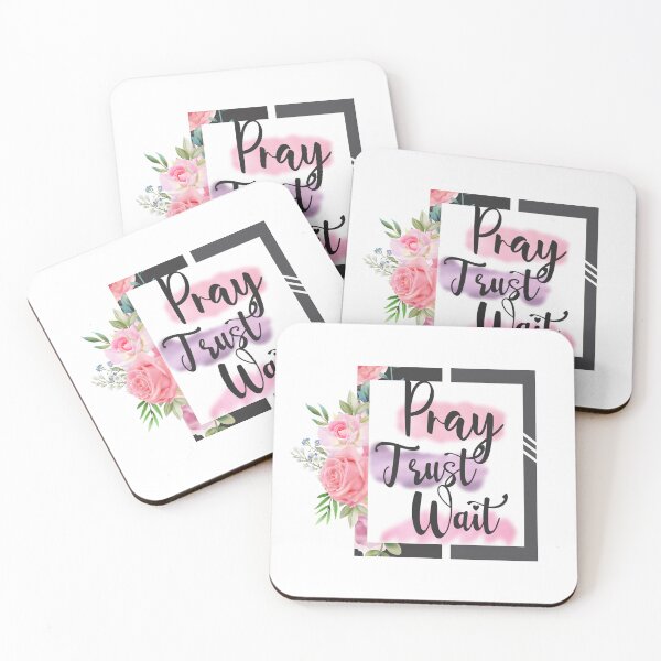 Item preview, Pray Trust Wait Floral Inspirational Art designed and sold by lojadpop.