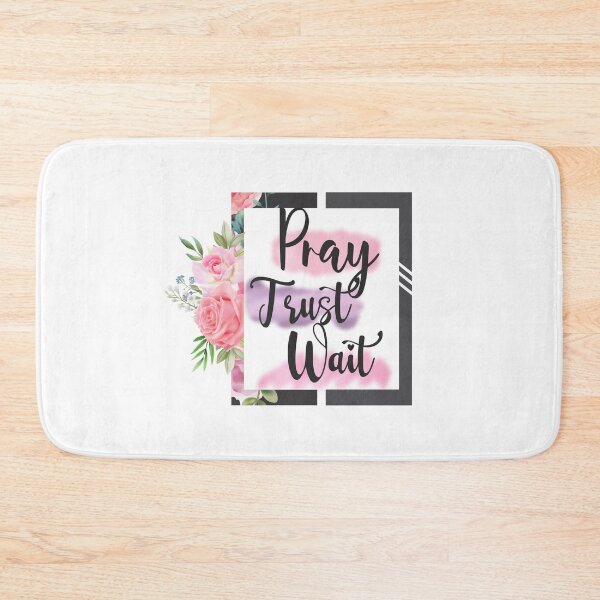 Item preview, Pray Trust Wait Floral Inspirational Art designed and sold by lojadpop.