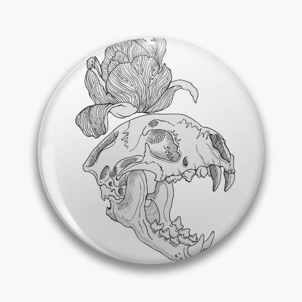Item preview, Cat skull and smoky flower designed and sold by Elifndz.