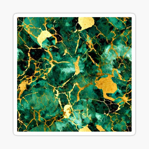 Item preview, Emerald-Green Colors With Golden Accents Marbled Abstract  designed and sold by DEC02.