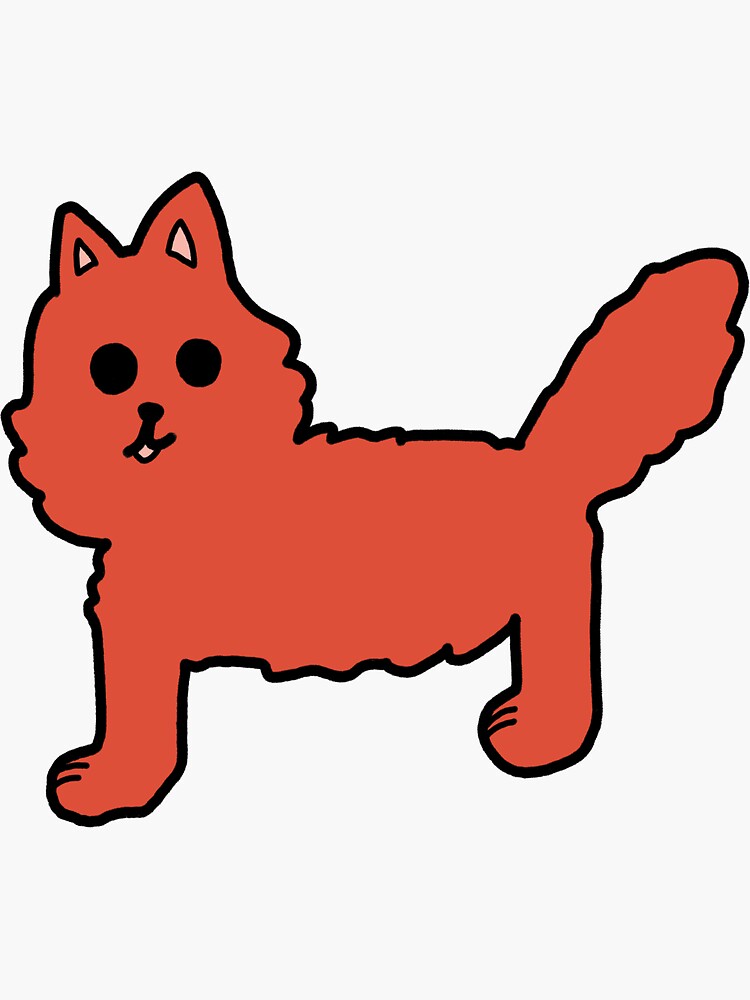 Thumbnail 3 of 3, Sticker, Red Cat designed and sold by tinywindow.