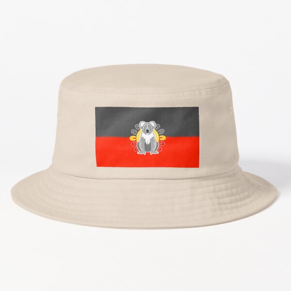 Vista previa del artículo con la obra «Diseño de koala con bandera aborigen», diseñado y vendido por LocalFamous.