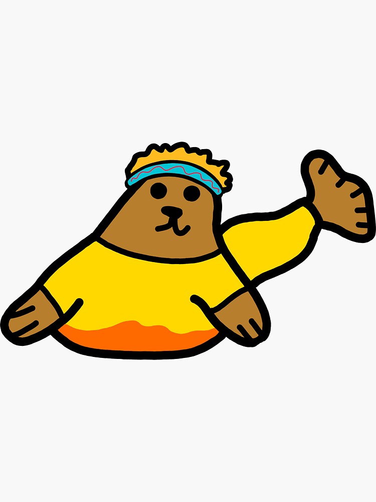 Thumbnail 3 of 3, Sticker, Exercise Seal designed and sold by tinywindow.