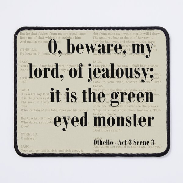Item preview, Green Eyed Monster Othello Shakespeare Quote Literature designed and sold by kakarikihill.