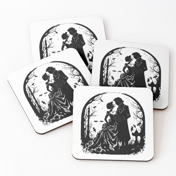 Item preview, Gothic Couple Wedding Dark Romance Victorian Black Lace  designed and sold by inkoutninja.
