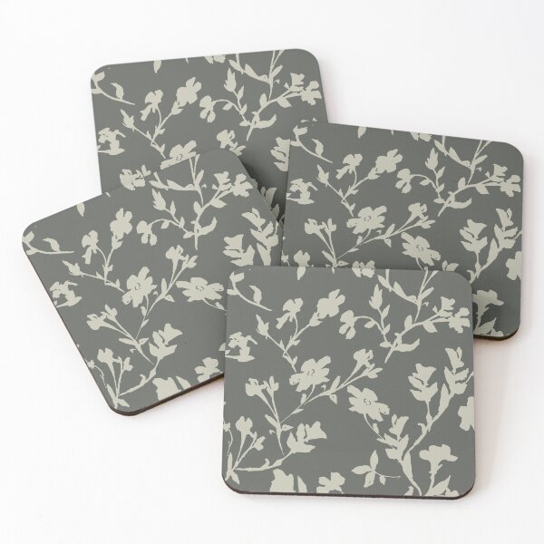 Item preview, Myrtle Floral Scatter Ashwood Moss & Paris Rain By Benjamin Moore. designed and sold by goodforsoulart.