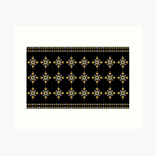 Vista previa del artículo con la obra «El diseño de tela de pixel art presenta un patrón floral único, un patrón sin costuras.», diseñado y vendido por ISASII.
