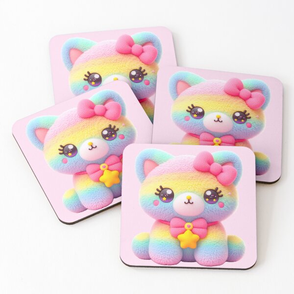 Item preview, Fluffy Rainbow Starry Kitty Plushie designed and sold by st4rlit3 st4rbrit3.