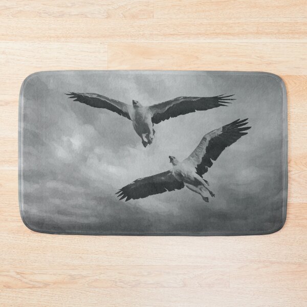 Item preview, Australian Native Birds - White-bellied Sea-Eagles black and white watercolour designed and sold by Ozjanette90.