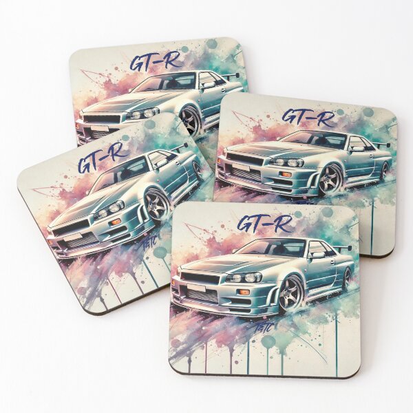 Item preview, Watercolor Drift: R34 Skyline GT-R designed and sold by ThrottleNThread.