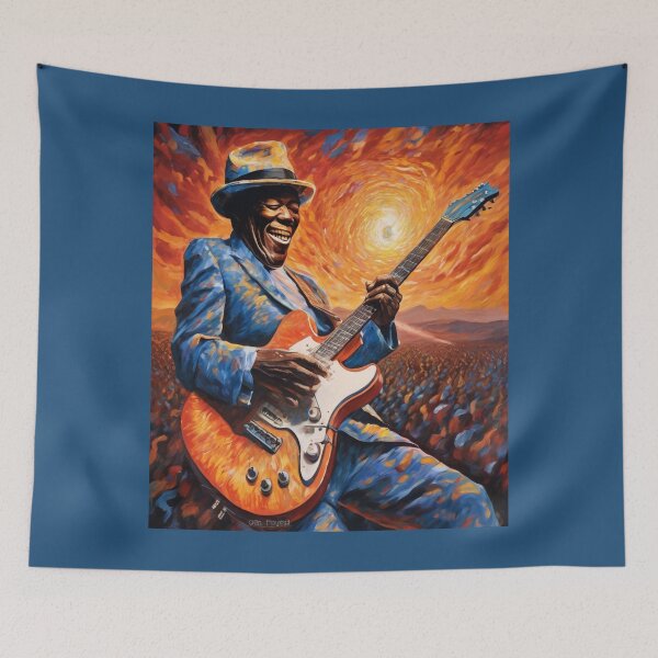 Item preview, "Blues Serenade: Buddy Guy's Fiery Performance" designed and sold by Artisticanvas.