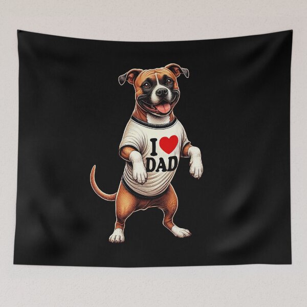 Item preview, American Staffordshire Terrier Dad I Love Dad AmStaff Lover designed and sold by Kimberley King Art  King Art.