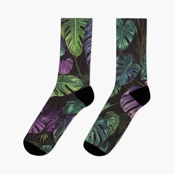 Item preview, Monstera with Shades of Purple - Aesthetic Tropical Plants Foliage - Greenery - Fresh Dense Plants - Vegetation After Rain designed and sold by MyArt23.