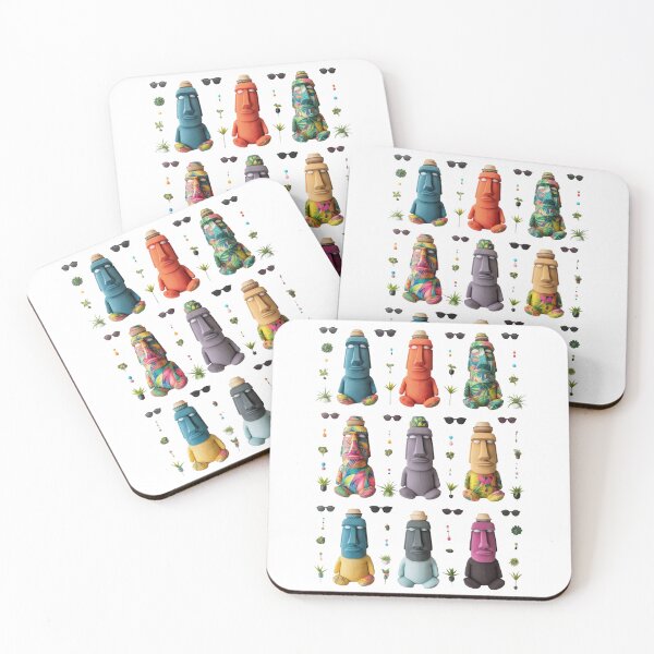 Item preview, Colorful Moai Statue Art, Funny Moai Print, designed and sold by Kina-design.