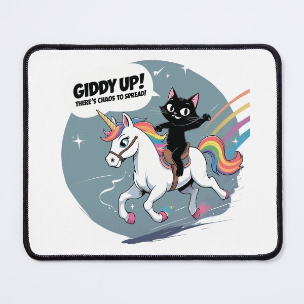 Aperçu de l'œuvre Chat noir et licorne amusants – Design de chaos et d'aventure créée et vendue par haitrieuic96.
