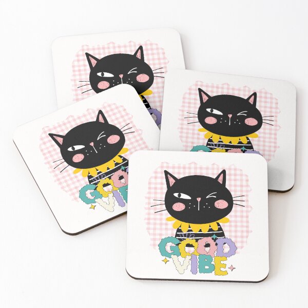 Item preview, winking cat good vibes designed and sold by lino4king.