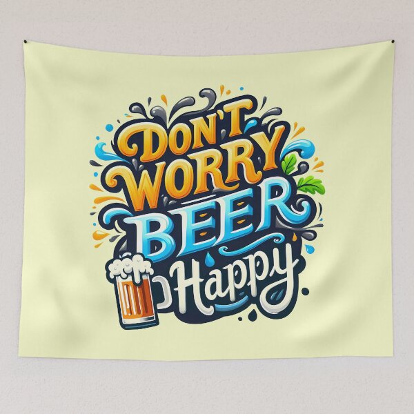Item preview, Don't Worry Beer Happy, typography designed and sold by maxmaj.