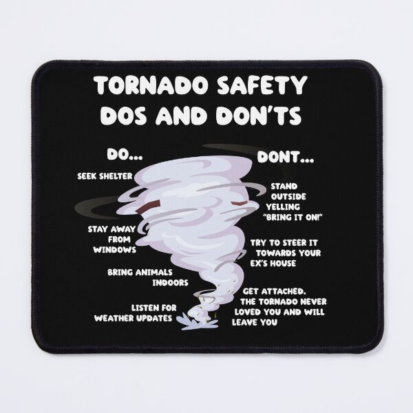 Item preview, Tornado dos and don'ts - tornado survival (on dark colors) designed and sold by messy-nessie.