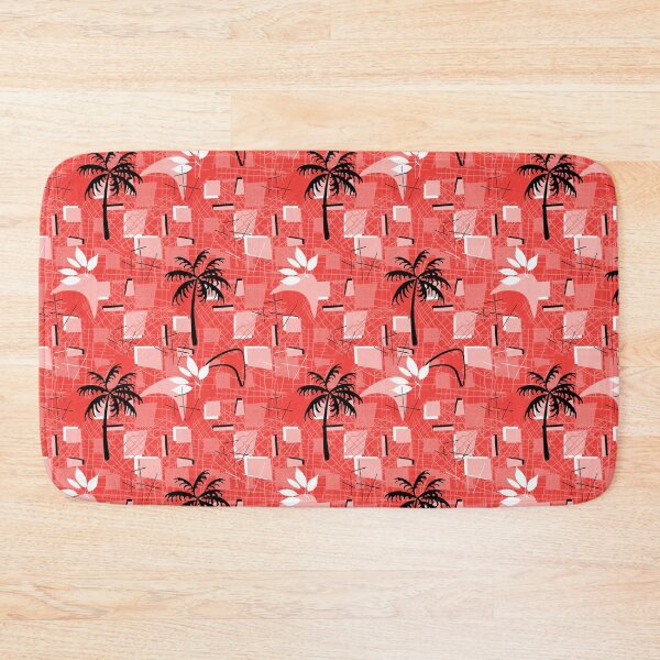 Item preview, Palm Trees Retro 60s Shapes in Coral Orange Repeat  designed and sold by Sharon Schwalbe.