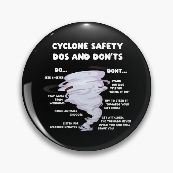 Item preview, Cyclone dos and don'ts - funny cyclone survival tips (on dark colors) designed and sold by messy-nessie.