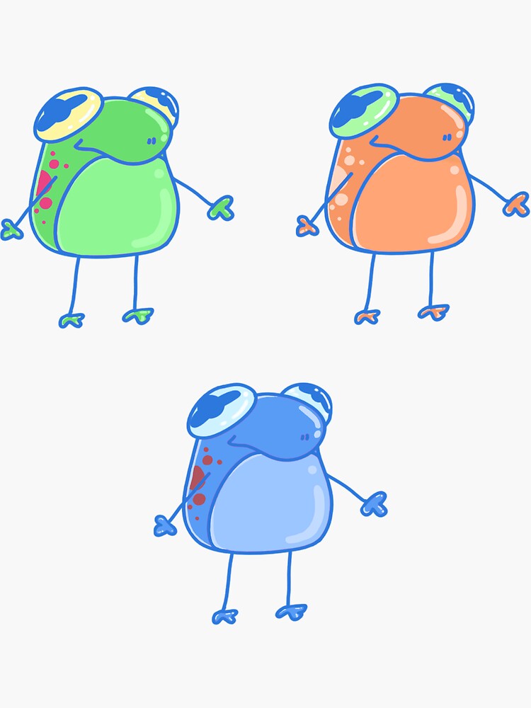 Thumbnail 3 of 3, Sticker, The Frogs of the Evergreen Groves designed and sold by spekeasies.