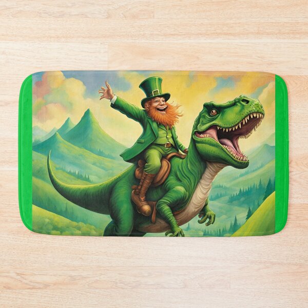 Item preview, Leprechaun Riding a T-Rex designed and sold by ProDimension.